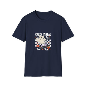 Creep It Real Vintage Ghost Halloween TeeUnisex Softstyle T-Shirt