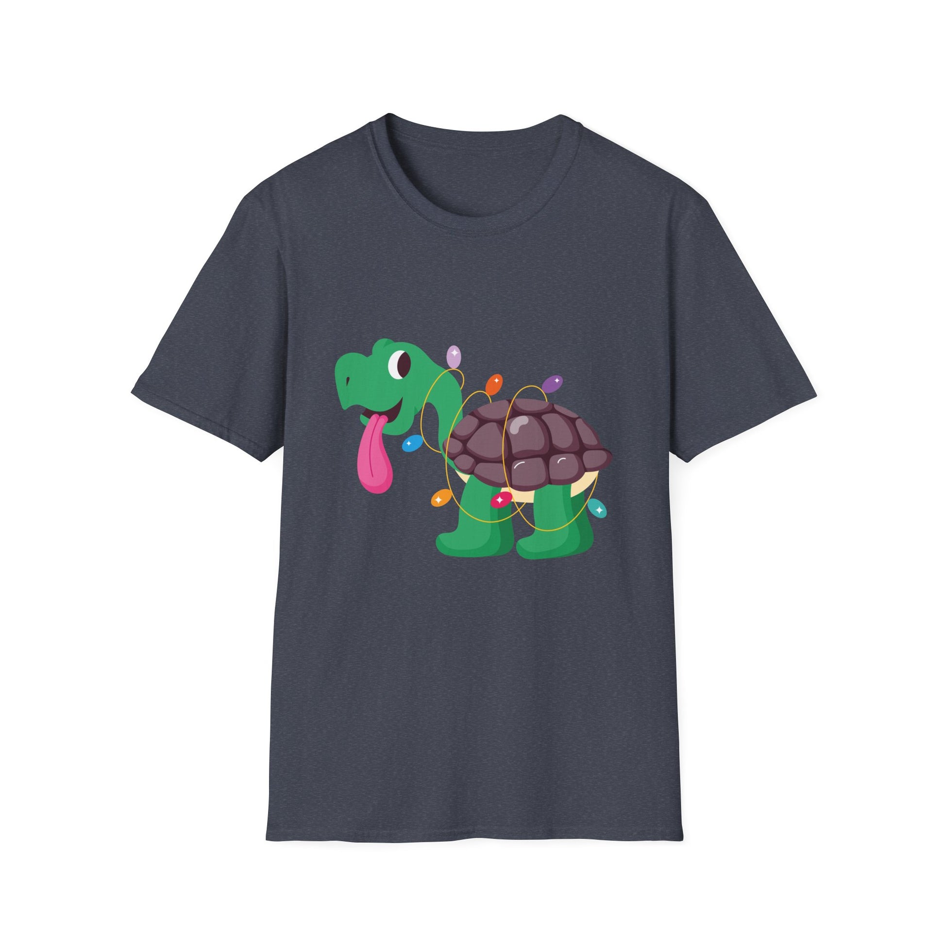 Holiday Lights Turtle T-Shirt — Cute Cartoon Turtle with Christmas String Lights