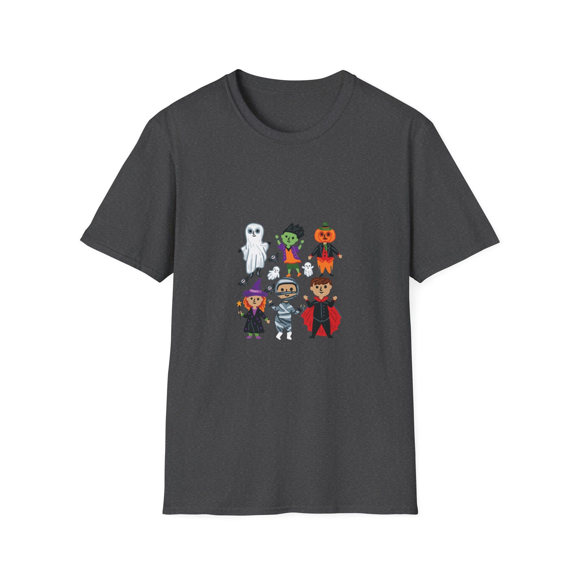 Kids Halloween Costume Characters T-Shirt — Cute Ghost, Witch, Vampire, Mummy & Pumpkin Design