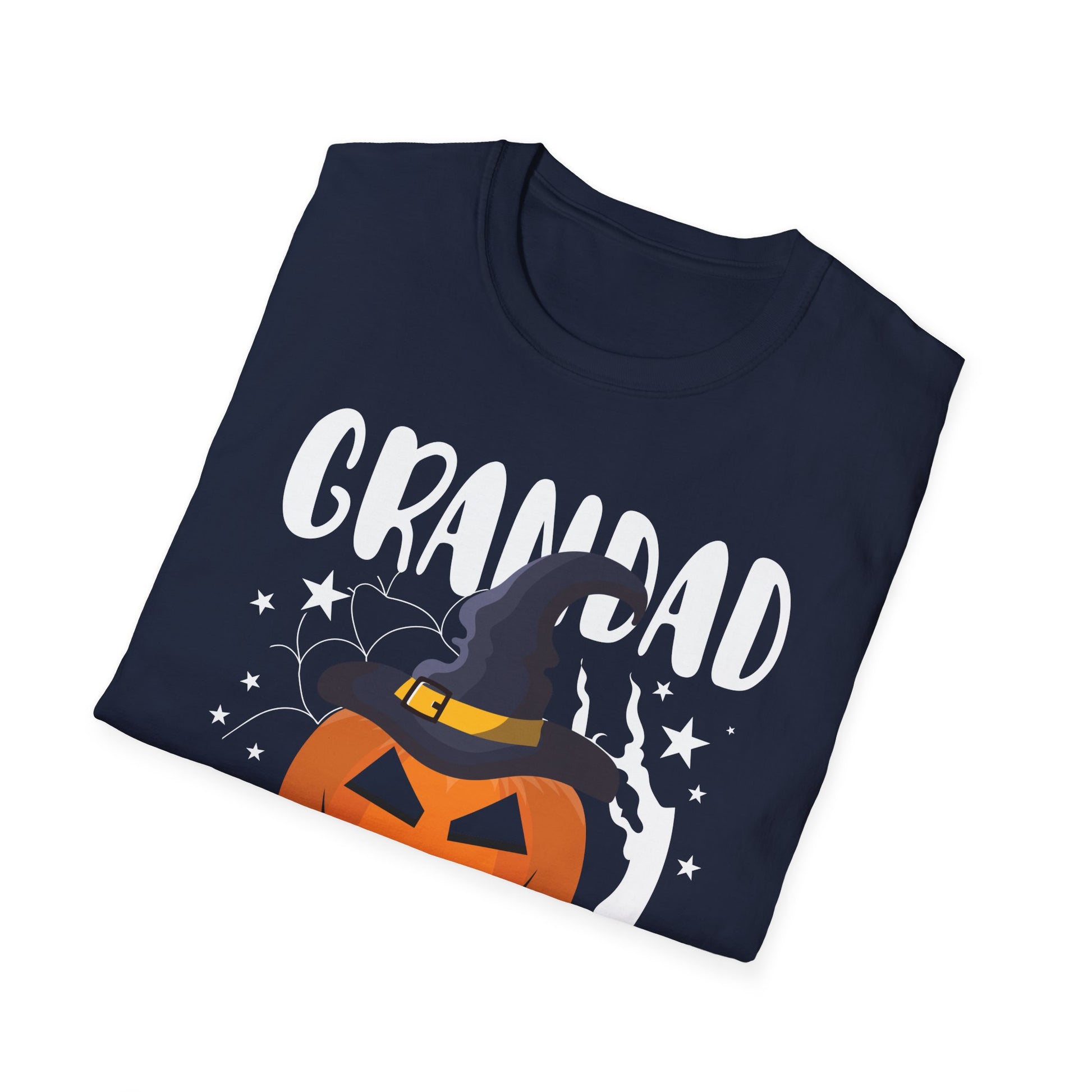 Grandad of the Patch Halloween T-Shirt — Pumpkin Witch Hat Grandpa Tee