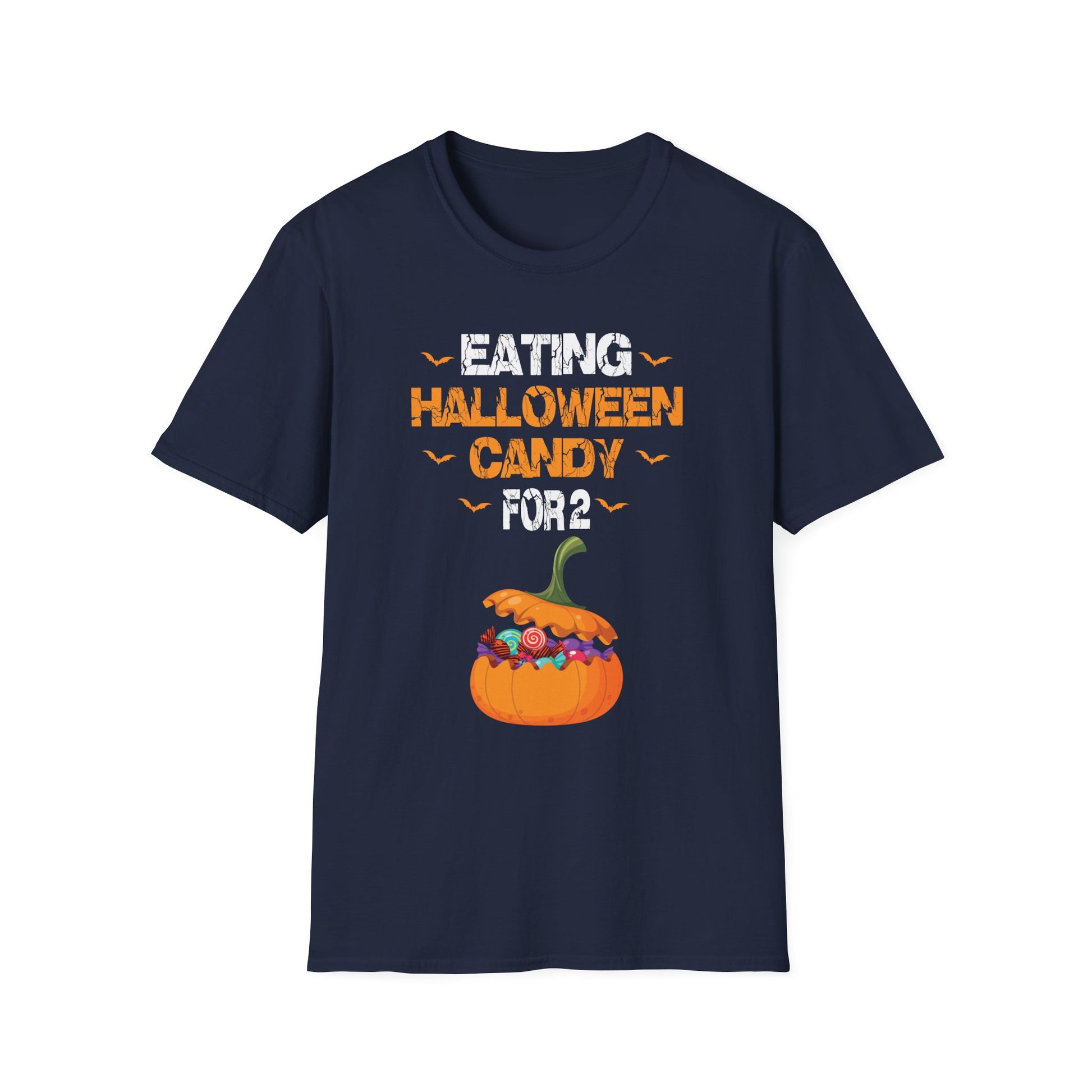 Halloween Candy Pumpkin T-Shirt — 'Eating Halloween Candy for 2' Maternity Tee