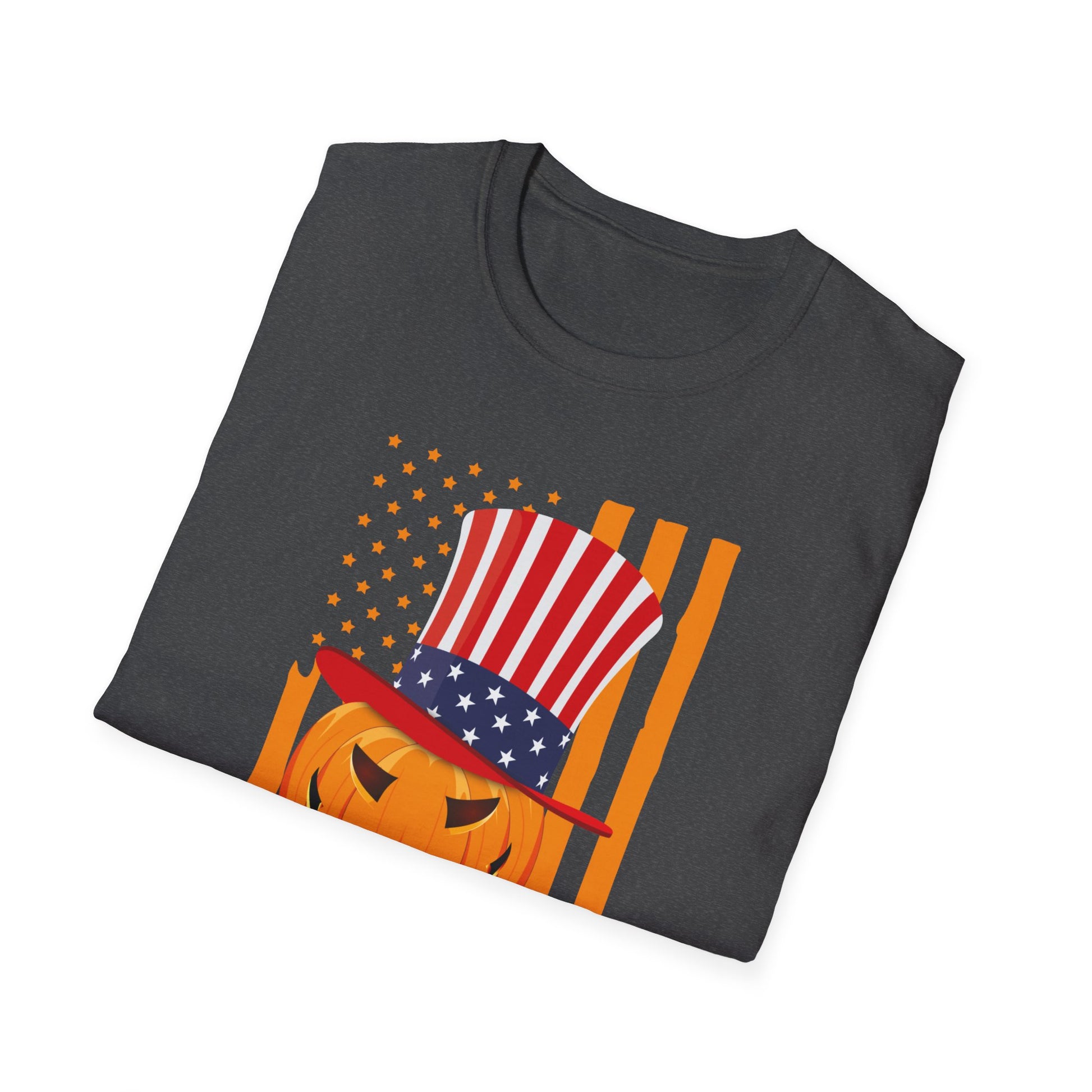 Patriotic Jack-O'-Lantern T-Shirt — American Flag Halloween Tee
