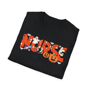 Nurse Halloween T-Shirt — Cute Ghosts & Pumpkin Medical Tee