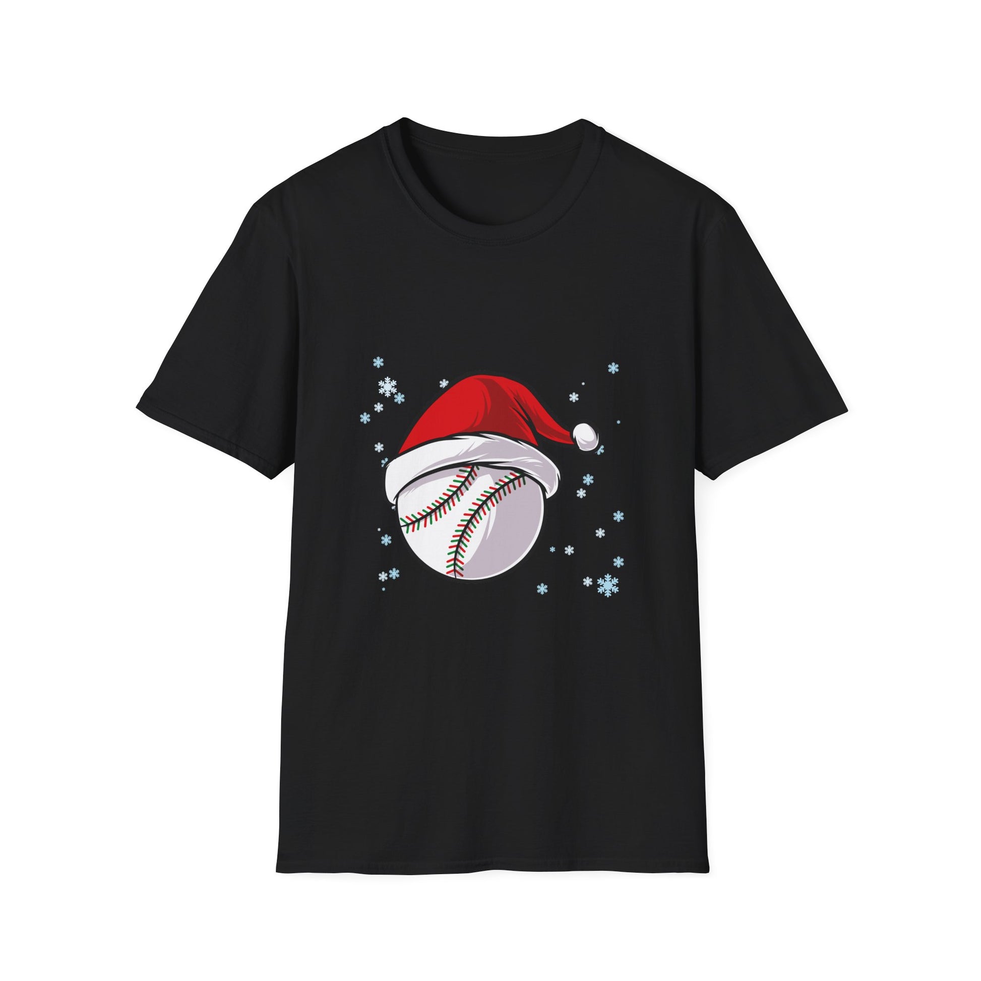 Christmas Baseball Xmas Santa Sports Hat Ball Kids Boys Men Unisex T-Shirt