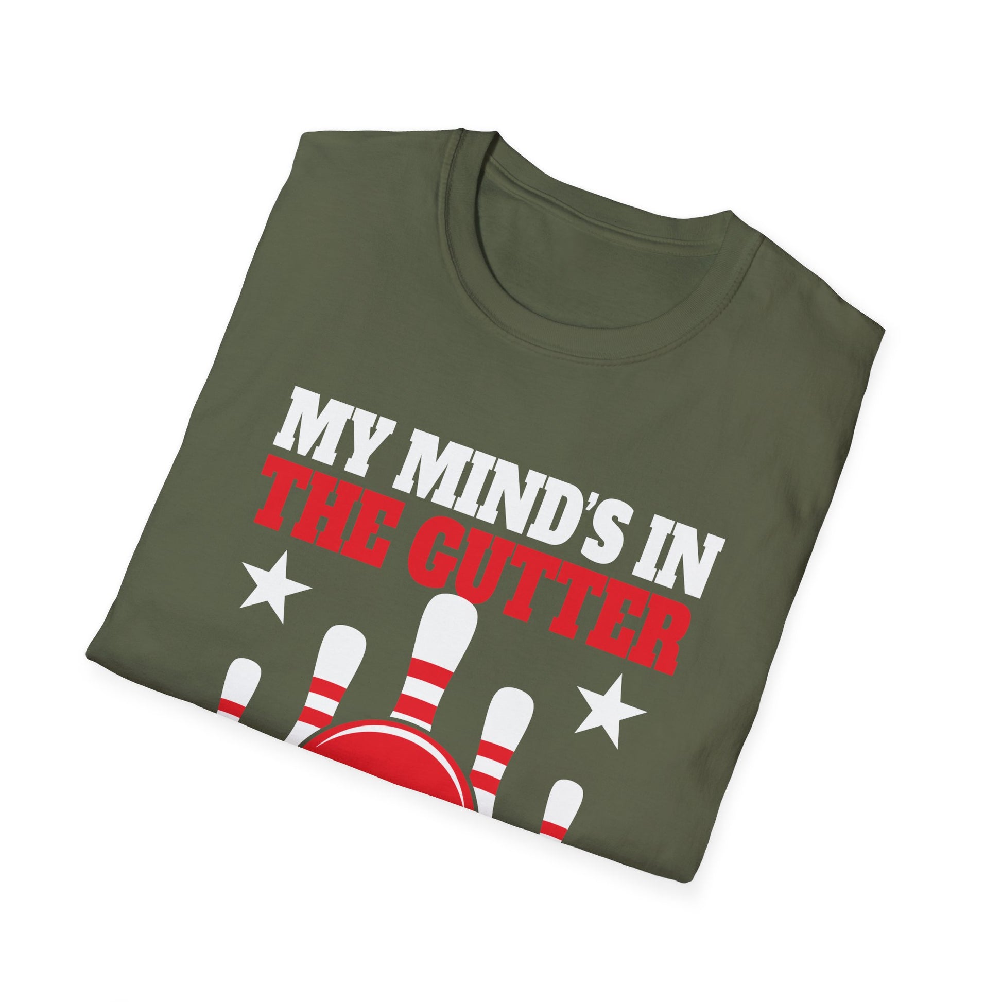 Bowling T‑Shirt — "My Mind's in the Gutter" Funny Bowling Shirt