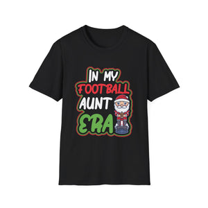 In My Football Aunt Era Groovy Football Auntie Christmas T-Shirt