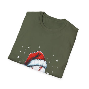 Christmas Baseball Xmas Santa Sports Hat Ball Kids Boys Men Unisex T-Shirt