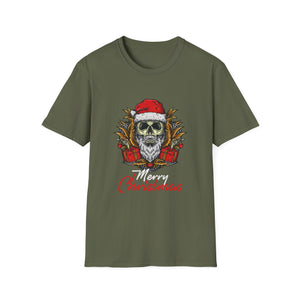 Skull Santa T-Shirt — 'Merry Christmas' Gothic Holiday Tee