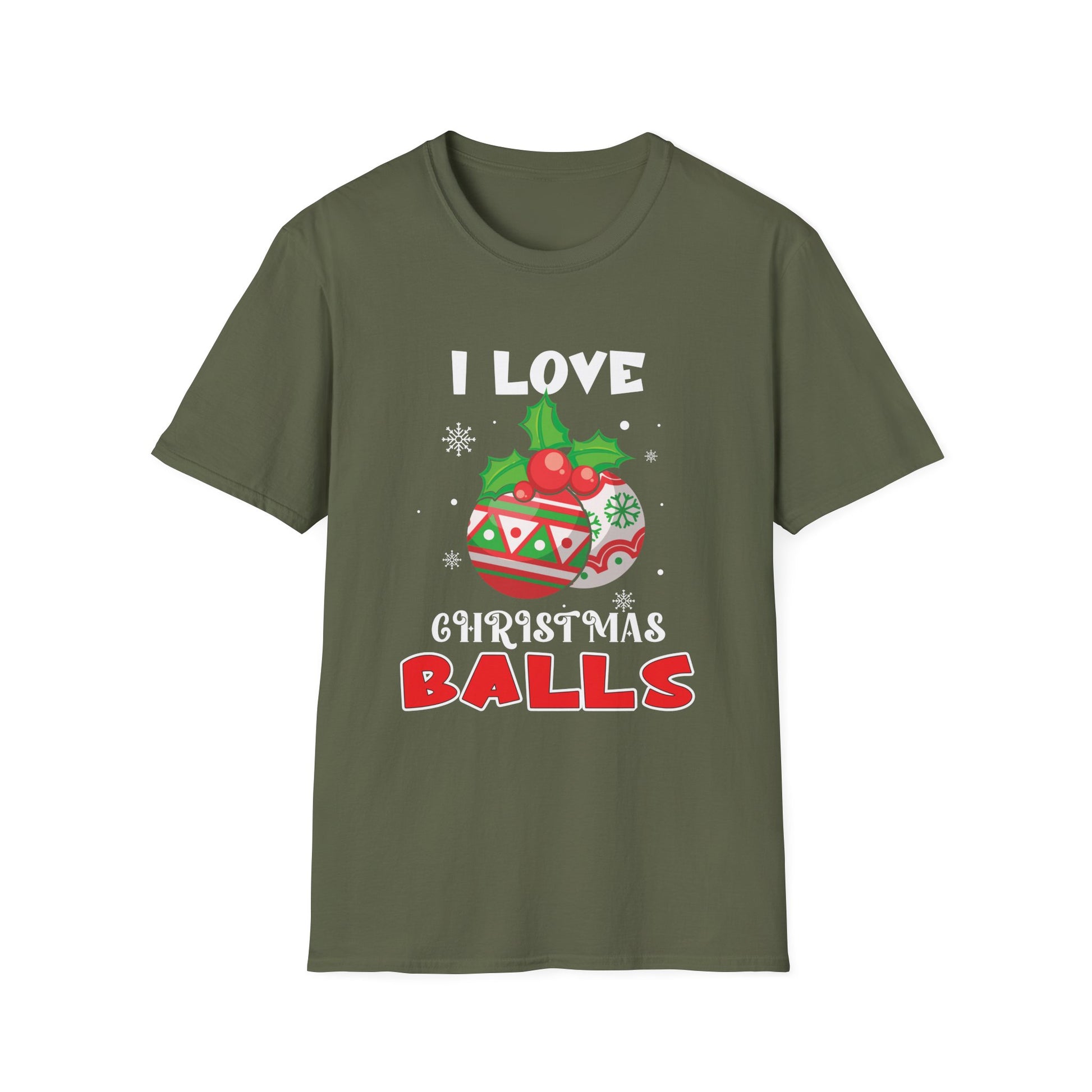 Christmas Balls Graphic T-Shirt — I Love Christmas Balls Holiday Tee