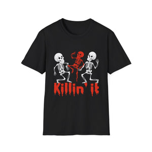 Killin It Funny Halloween Vibes Dancing Skeleton Halloween TeeUnisex Softstyle T-Shirt