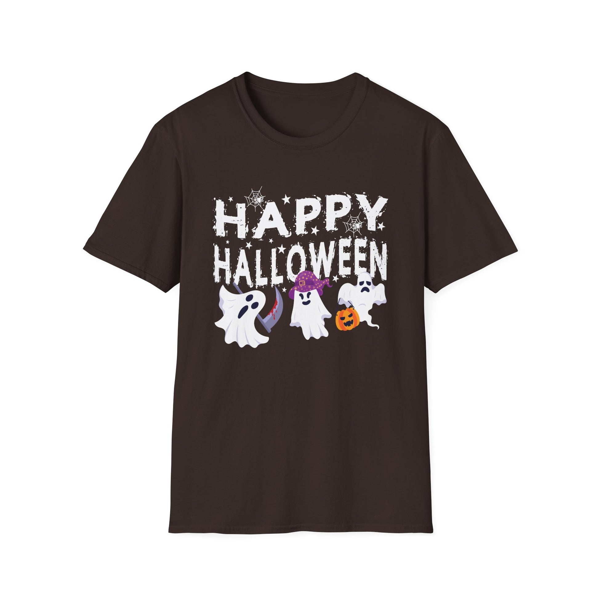 Happy Halloween Ghosts T-Shirt — Cute Spooky Graphic Tee for Halloween