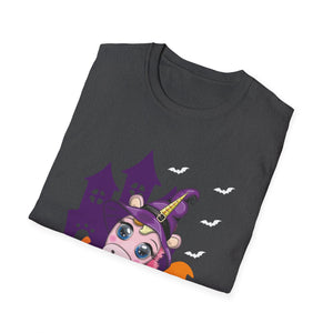 Cute Witch Unicorn Halloween Pumpkin Girls Women Halloween Tee