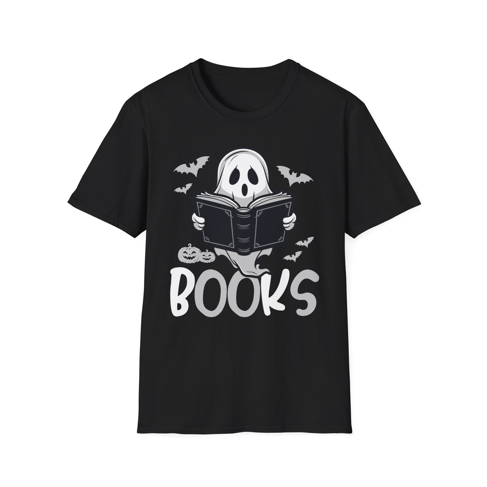 Halloween Ghost Reading 'Books' T-Shirt
