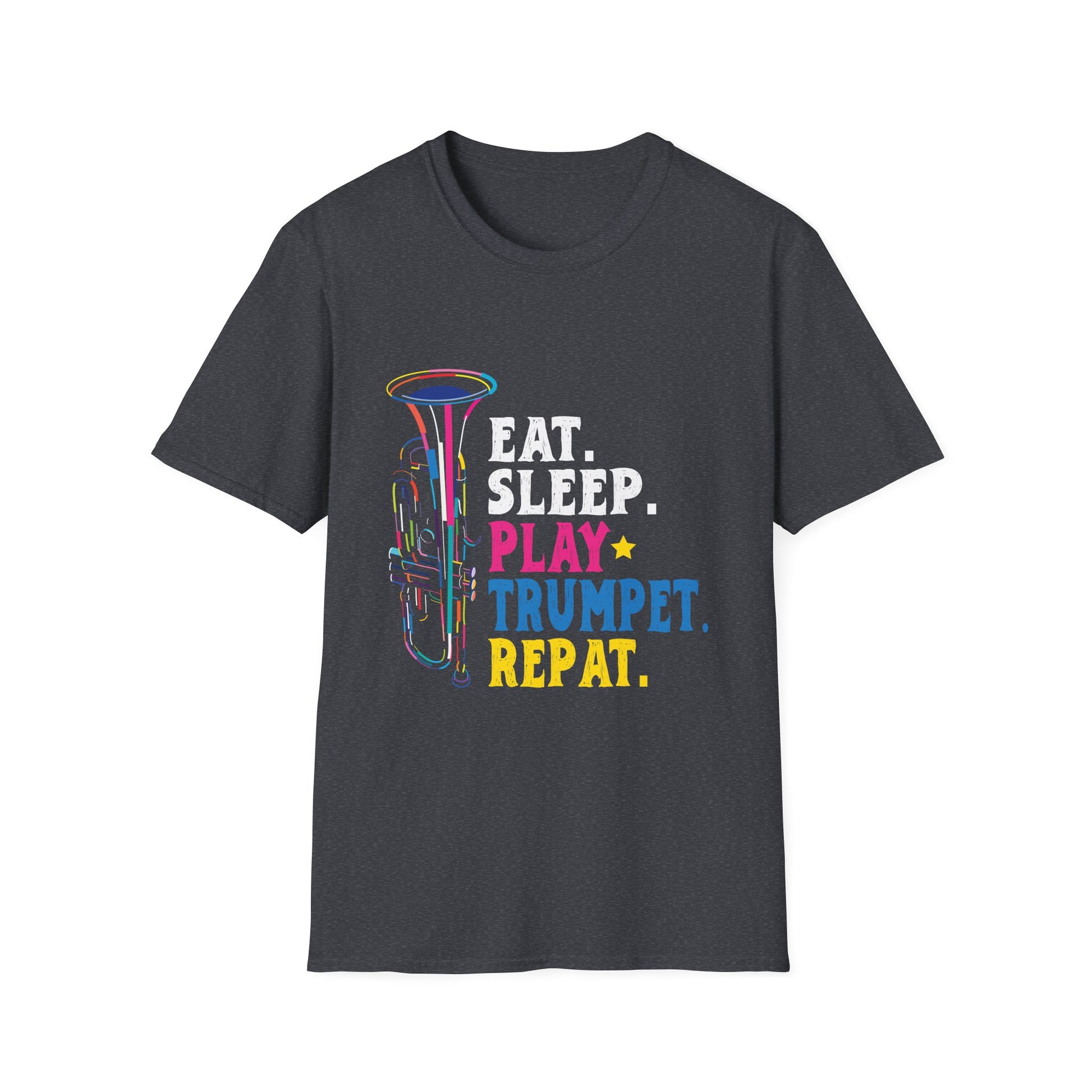 Cool Trumpet Art Silhouette Funny Brass Slogan Unisex T-Shirt