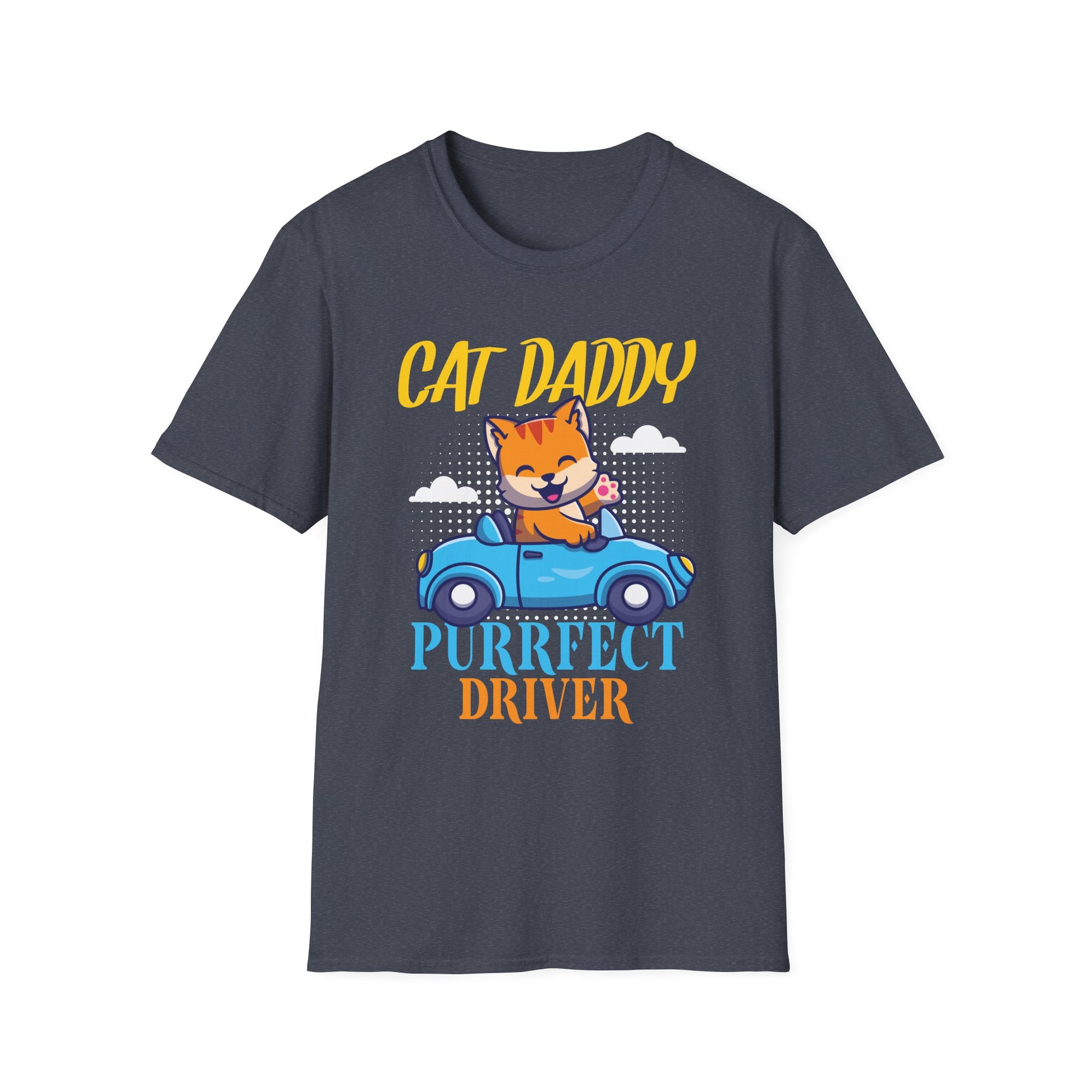 Pop Culture Cat Daddy Purrfect Driver Funny Retro Cat Dad Unisex T-Shirt