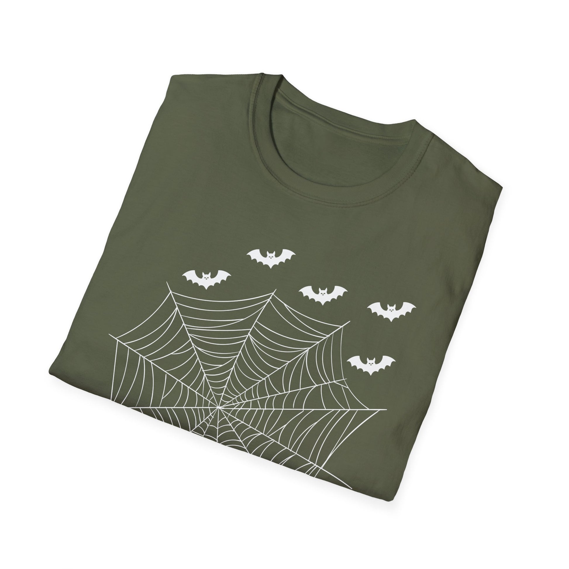 Spiderweb & Bats T-Shirt — Halloween Spider Tee