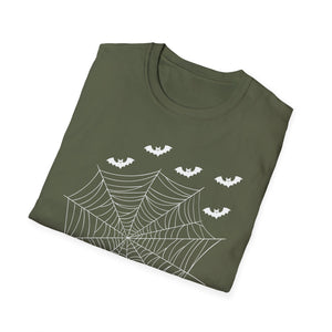 Spiderweb & Bats T-Shirt — Halloween Spider Tee