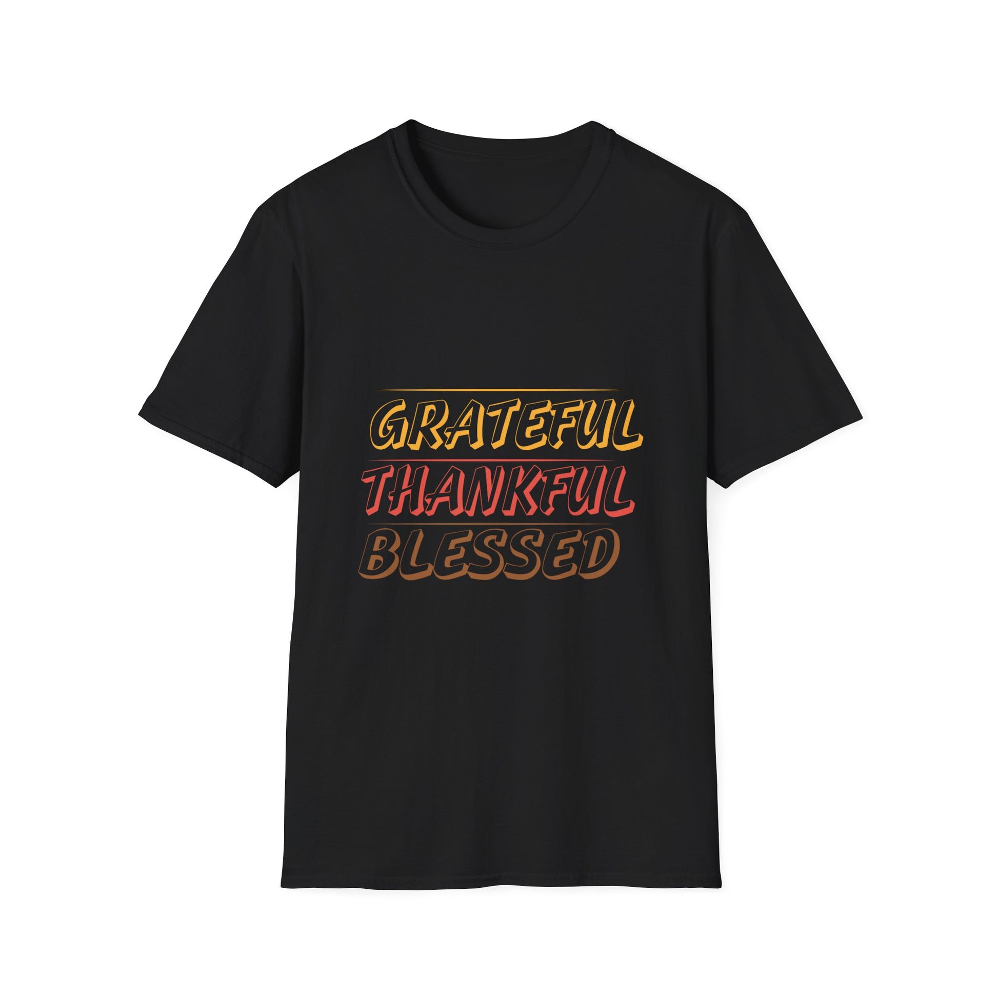 Grateful Thankful Blessed T-Shirt — Retro Fall Thanksgiving Tee  Unisex T-Shirt