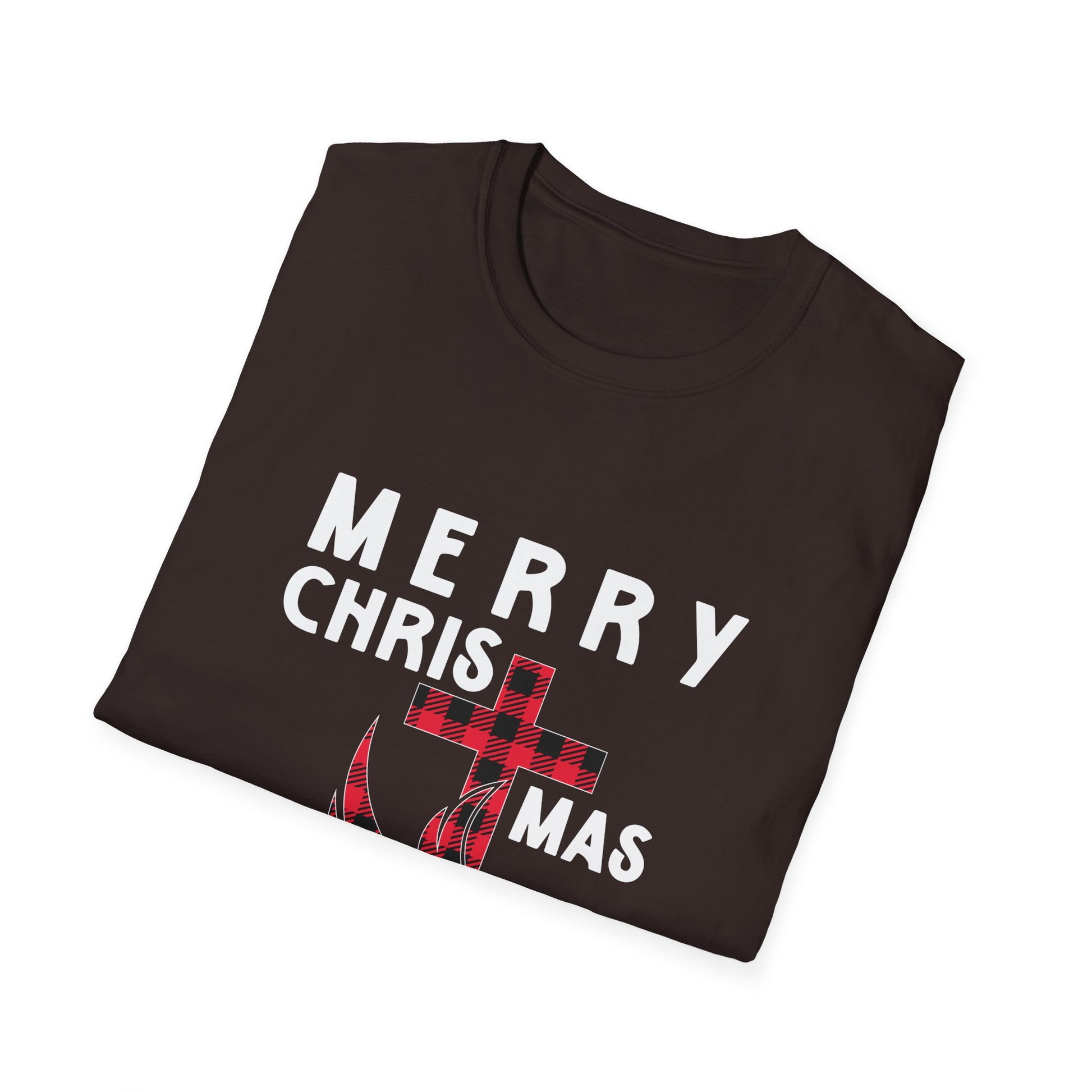 Christmas Plaid Dove T-Shirt — "Merry Chris(t)mas" Holiday Tee
