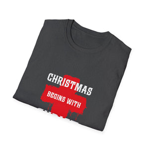 Christmas begins with Christ Jesus Christian Christmas Unisex T-Shirt