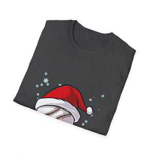 Christmas Baseball Xmas Santa Sports Hat Ball Kids Boys Men Unisex T-Shirt