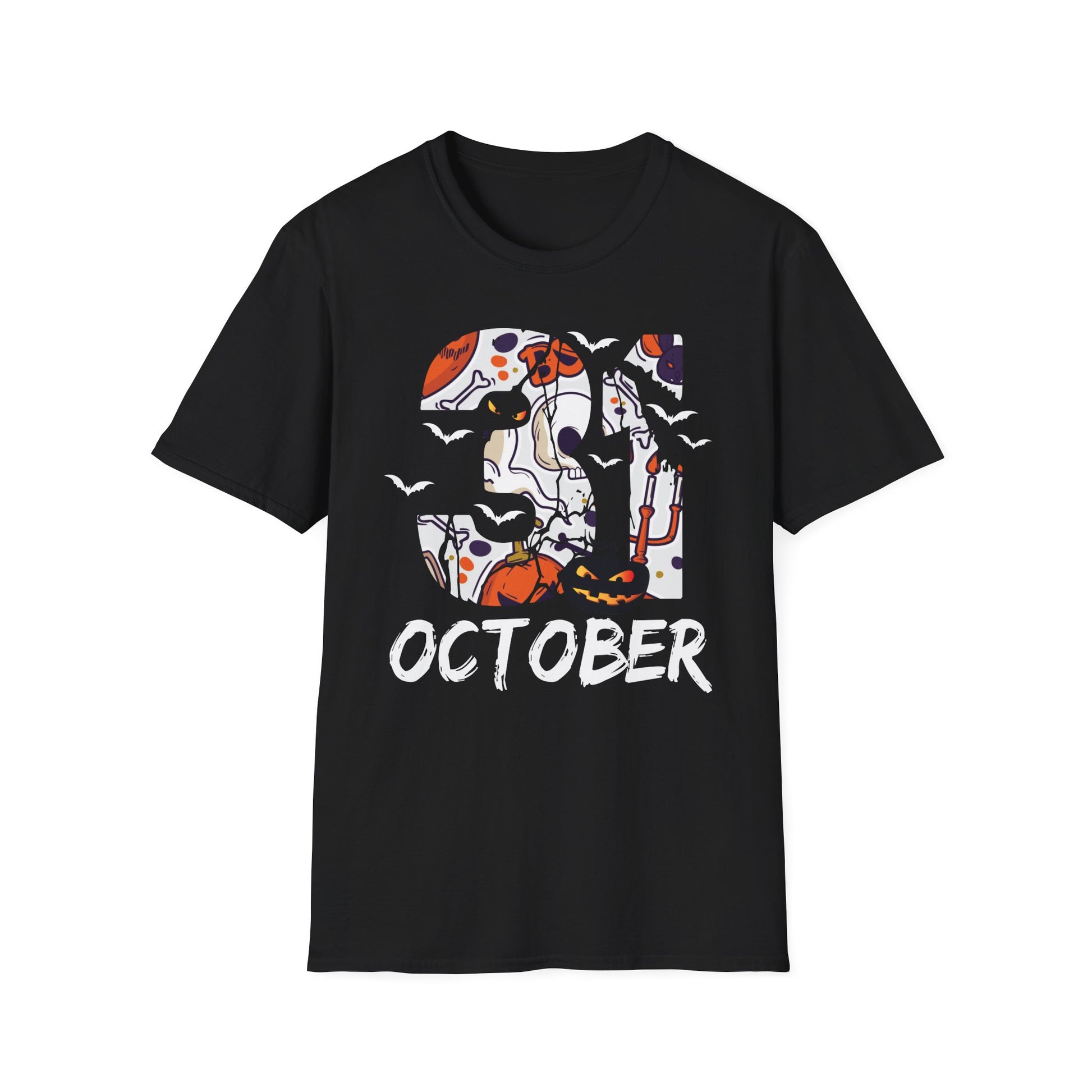 October Skull T-Shirt — Halloween October Graphic Tee