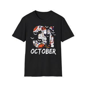 October Skull T-Shirt — Halloween October Graphic Tee