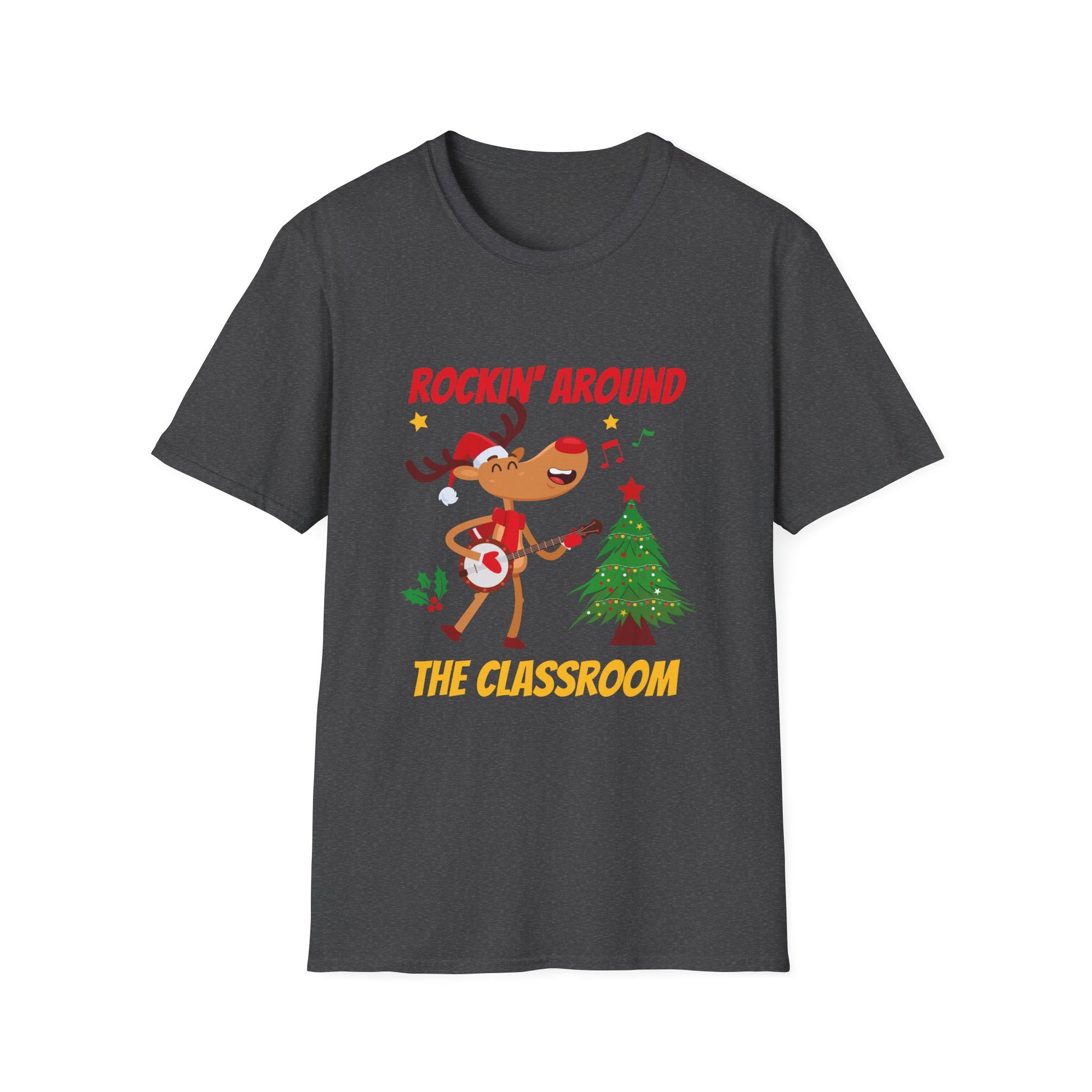 Retro Groovy Teacher Christmas Rockin_ Around The Classroom T-Shirt