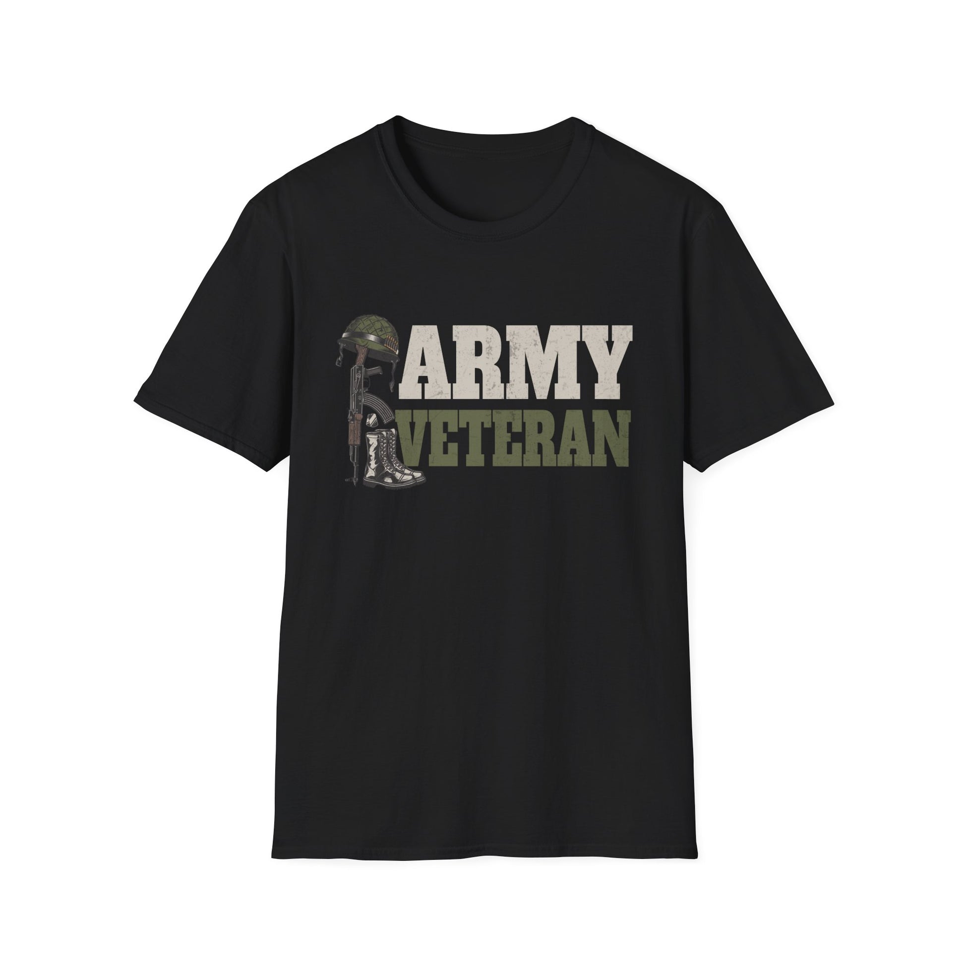 Army Veteran T-Shirt — Fallen Soldier Helmet Tribute