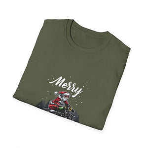 Christmas Motorcycle T-Shirt — 'Merry Christmas' Santa Biker Tee