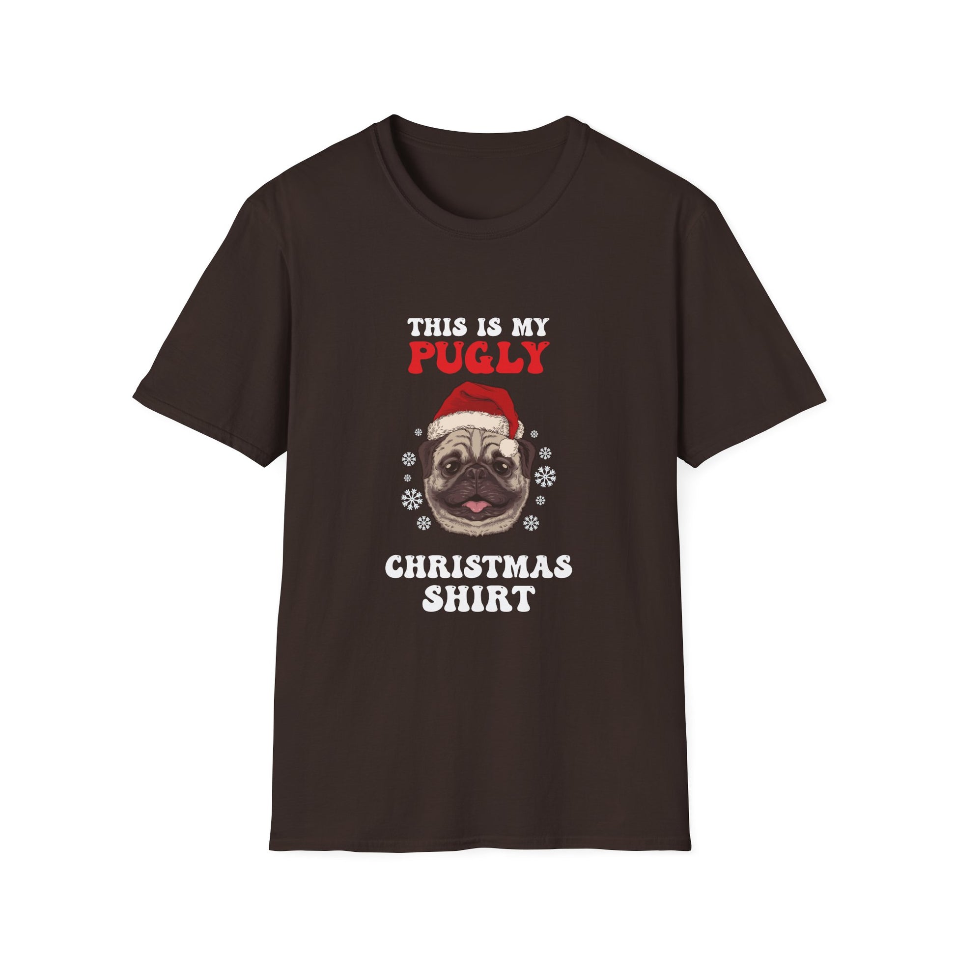 Pug Christmas Shirt – “This Is My Pugly Christmas Shirt” Holiday Tee