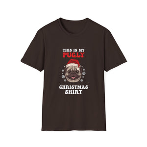 Pug Christmas Shirt – “This Is My Pugly Christmas Shirt” Holiday Tee