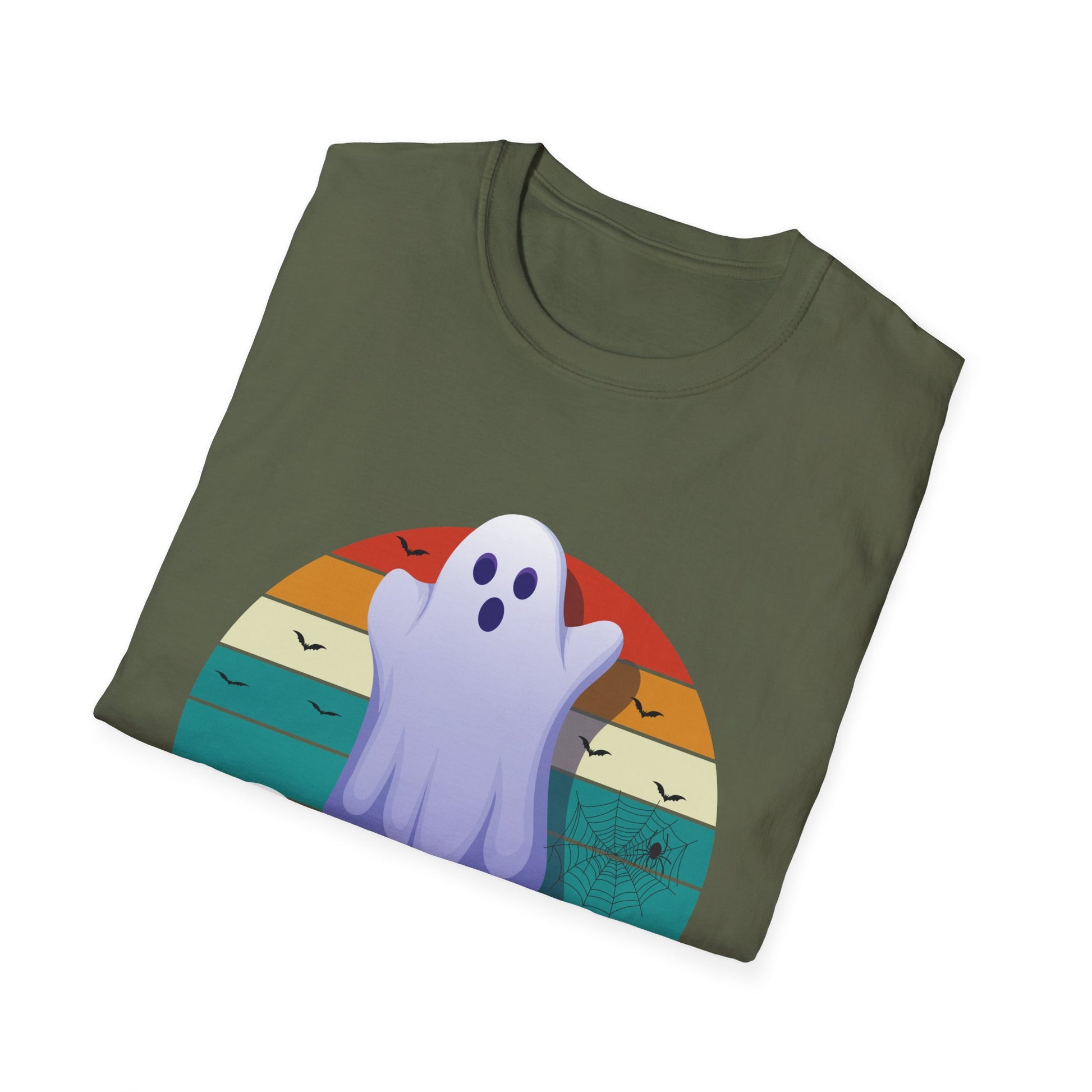 Boo Ghost T-Shirt — Cute Vintage Rainbow Halloween Tee