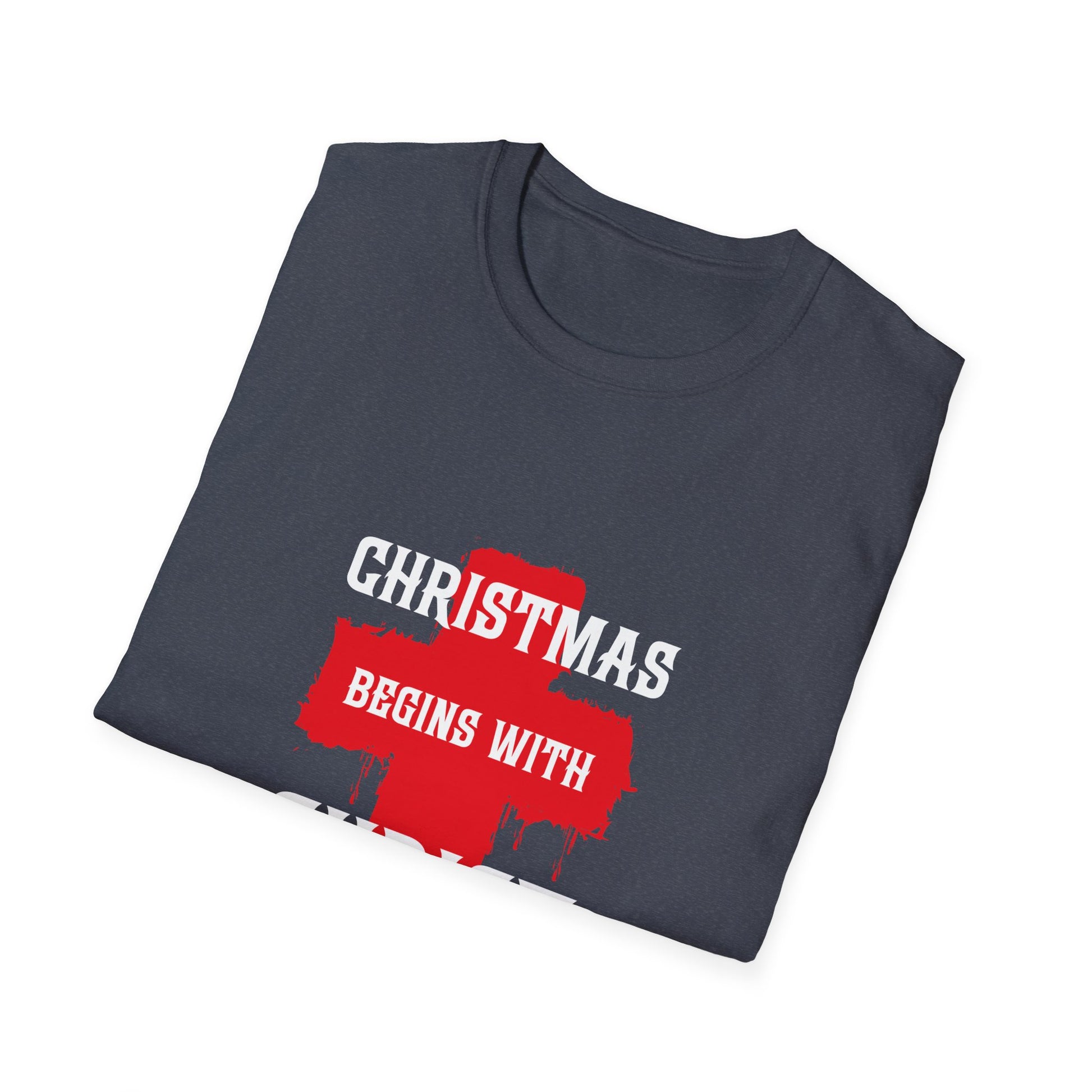 Christmas begins with Christ Jesus Christian Christmas Unisex T-Shirt