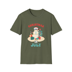Christmas in July Shirt Snowman Christmas Unisex T-Shirt