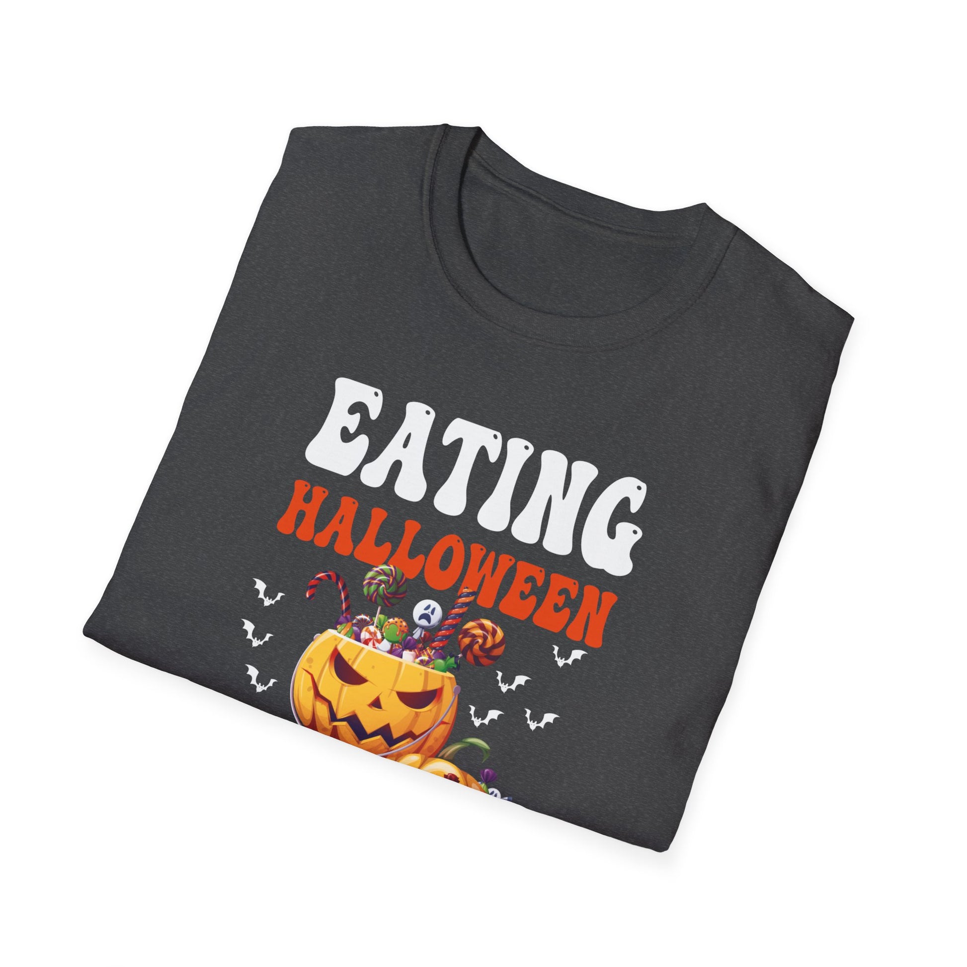 Halloween Expecting Pregnant Eating Halloween Candy for 2 T-Shirt Unisex Softstyle T-Shirt