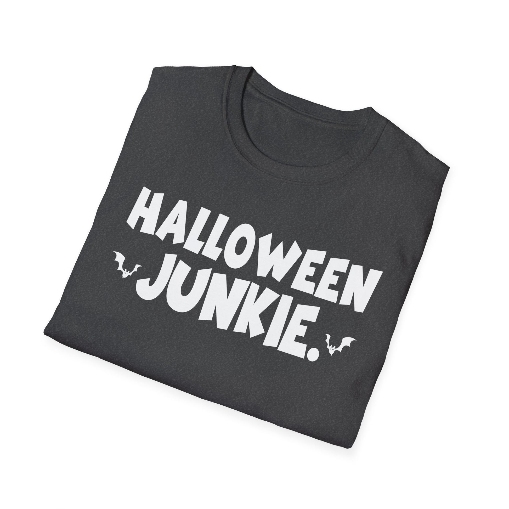 Halloween Junkie T-Shirt — Funny Halloween Tee with Bats