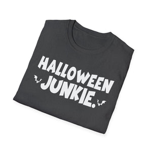 Halloween Junkie T-Shirt — Funny Halloween Tee with Bats
