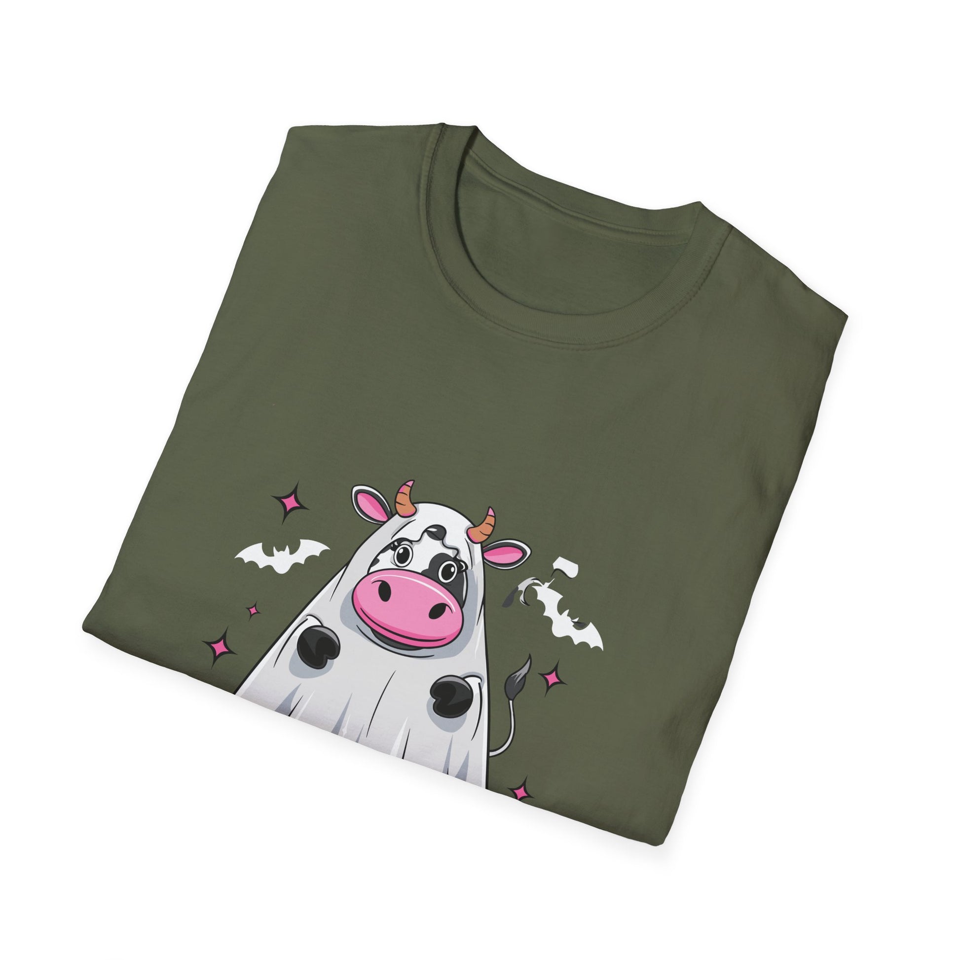 Cow Ghost Halloween T-Shirt — "Moo... I Mean Boo!" Cute Spooky Tee