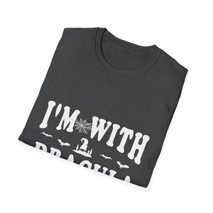 I’m With Dracula T‑Shirt — Funny Halloween Vampire Tee