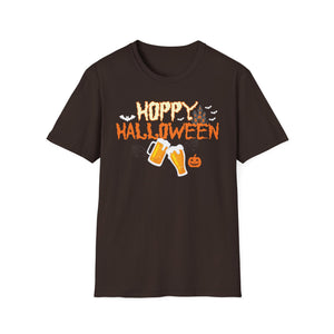 Hoppy Halloween T-Shirt — Beer Cheers Pumpkin Graphic Tee for Halloween Party