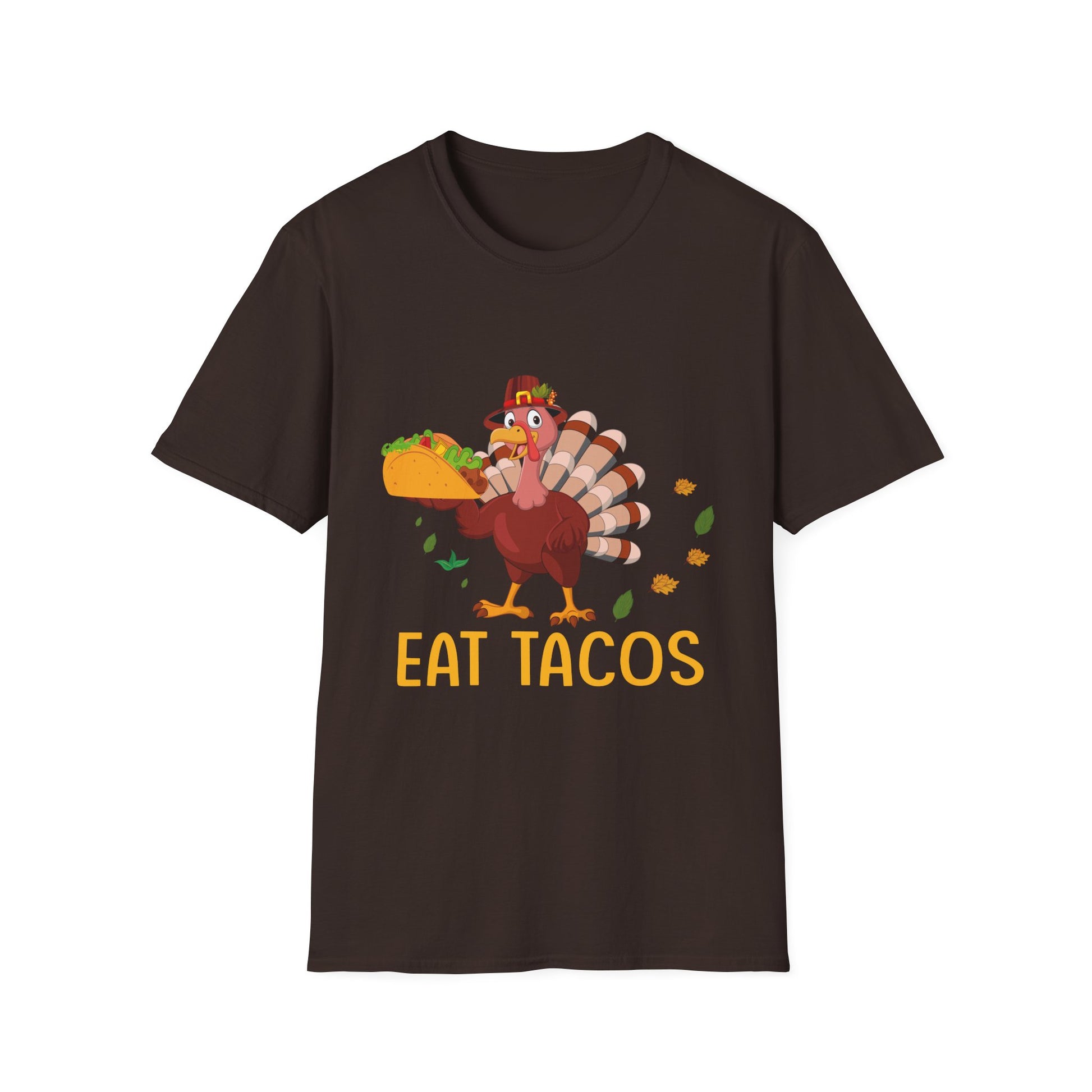 Thanksgiving Turkey 'Eat Tacos' T-Shirt — Funny Holiday Food Graphic Tee  Unisex T-Shirt