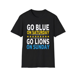 Go Blue On Saturday Go Lions On Sunday  Football Fan Costume Unisex T-Shirt