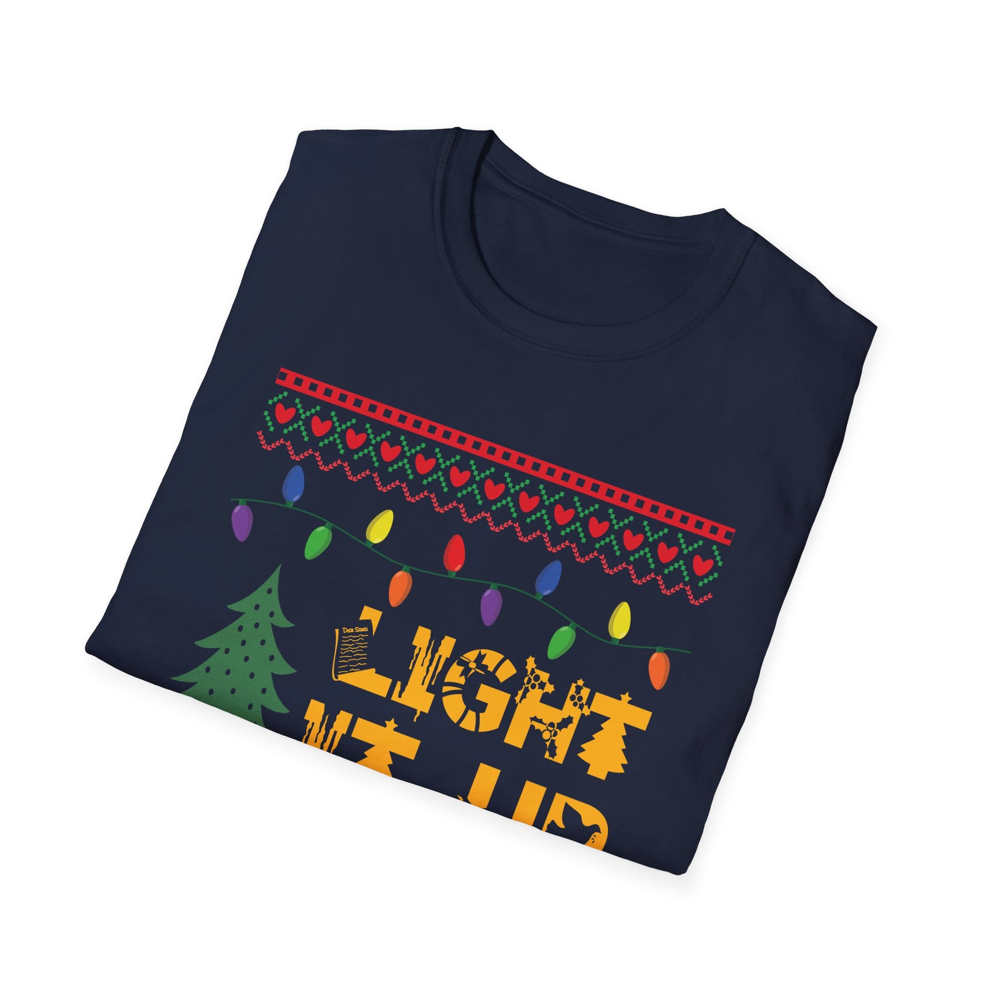 Light It Up Christmas T-Shirt — Holiday Lights & Tree Ugly Sweater Tee