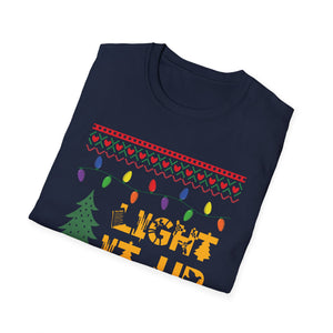 Rocking Around The Christmas Tree Rock Music Christmas T-Shirt-productor-mockup