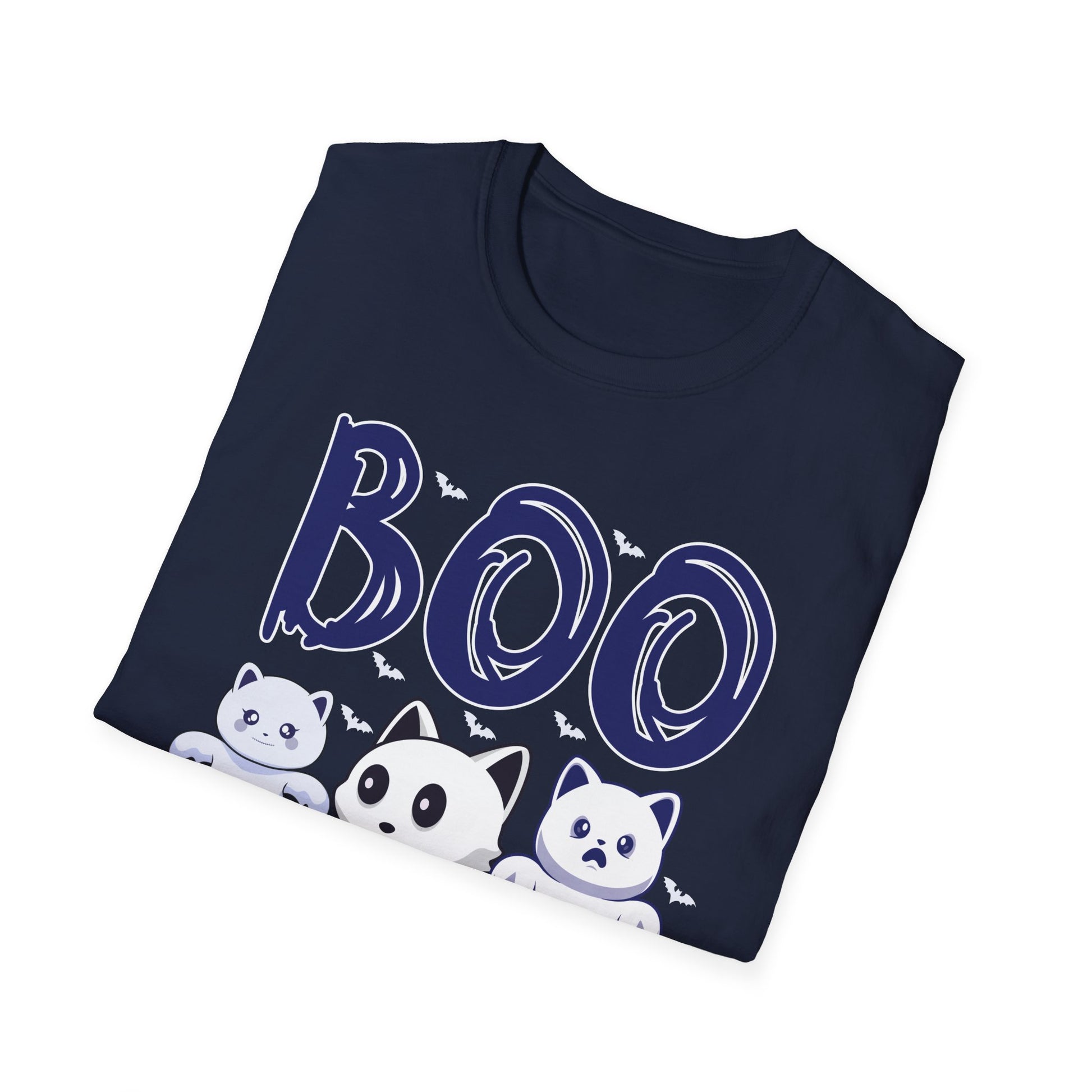Boo Ghost Cats T-Shirt — Cute Halloween Kittens Graphic Tee