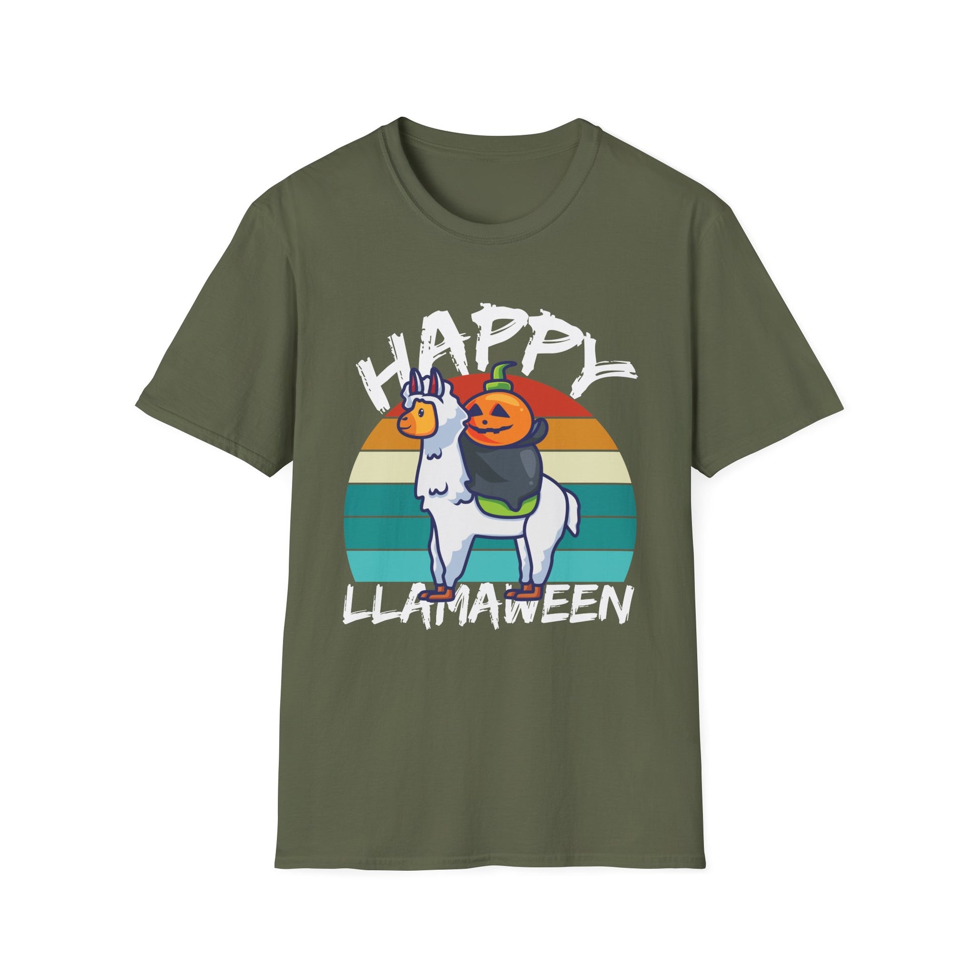 Happy Llamaween T-Shirt — Cute Halloween Llama Pumpkin Graphic Tee