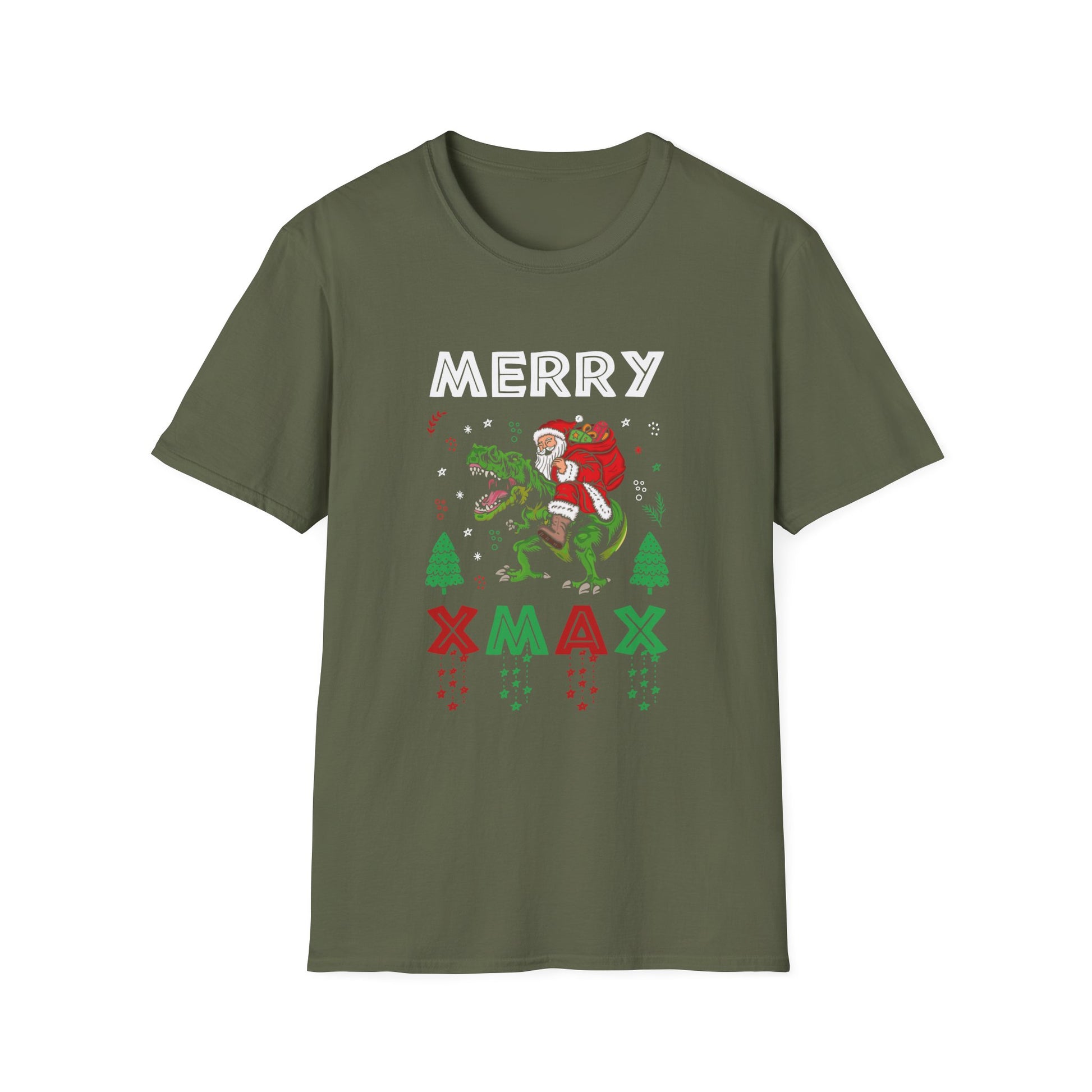 Christmas Dinosaur Xmas Christmas Ugly Christmas Elf p Unisex T-Shirt