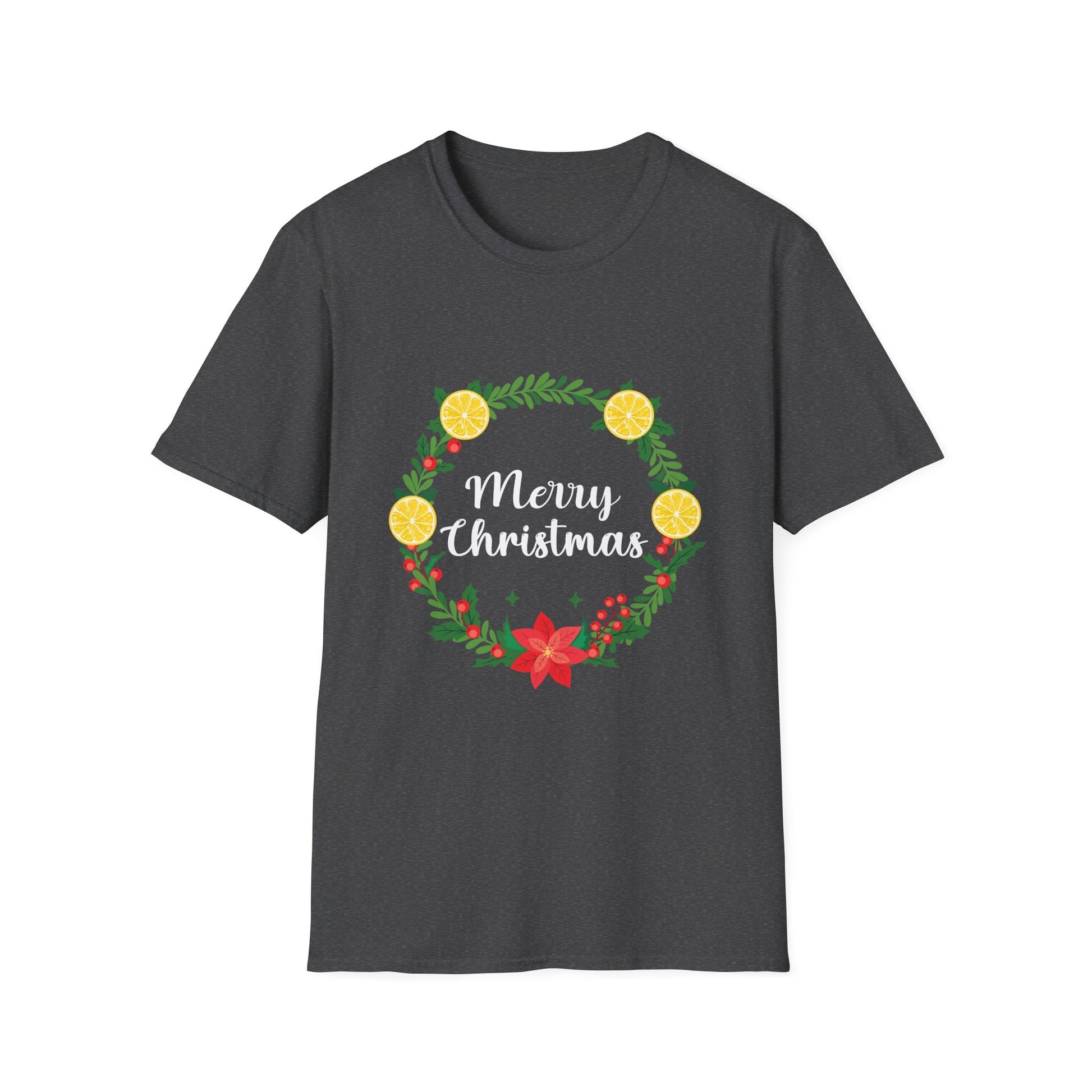 Christmas Wreath T-Shirt — "Merry Christmas" Holiday Tee