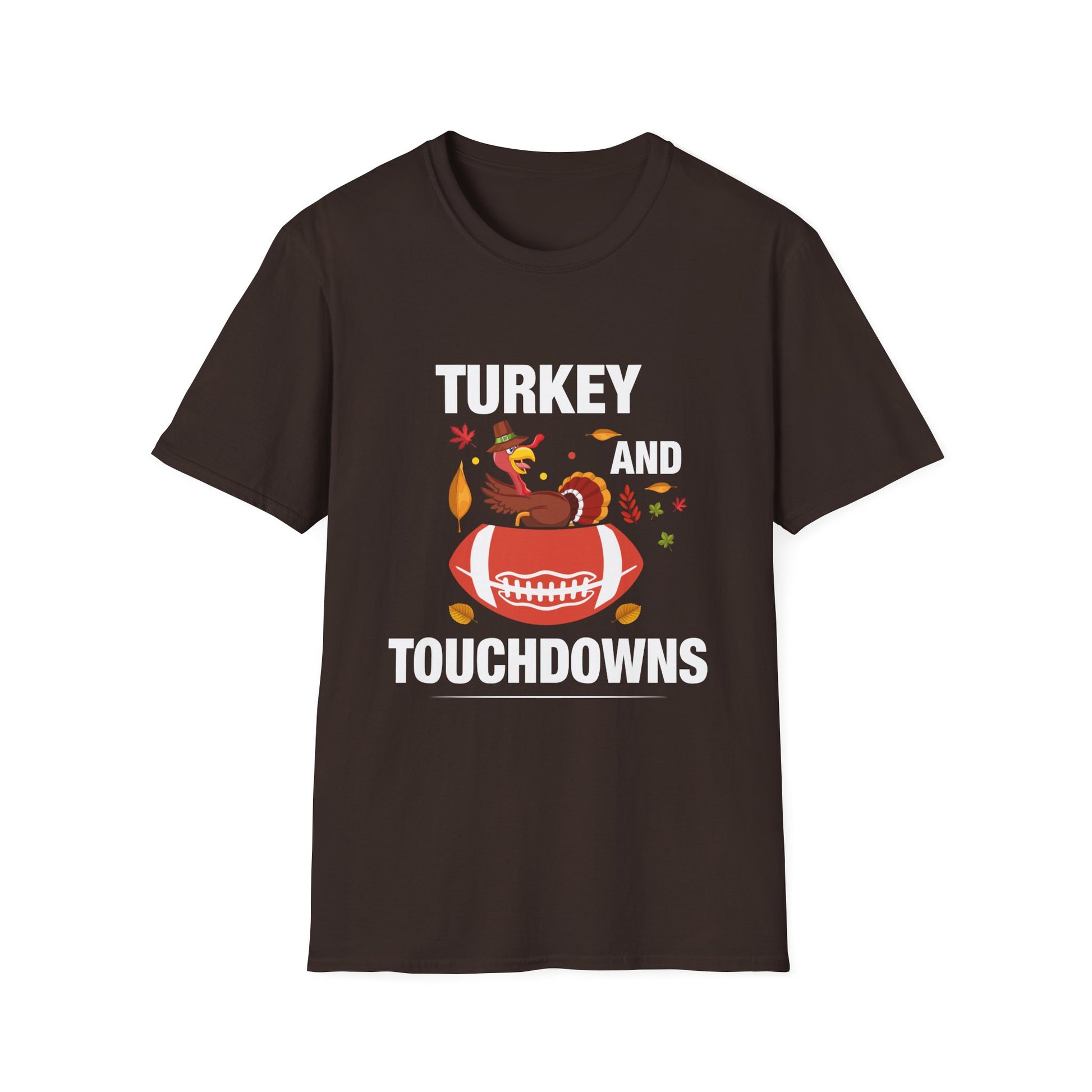 Thanksgiving Football T-Shirt — "Turkey and Touchdowns" Holiday Tee